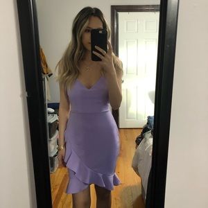 Textured ruffle trim cami dress